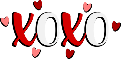 Free SVG download XOXO in a cute font.